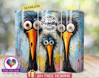 Funny Family Tumbler Wrap: sarcastisch 20 Oz mager ontwerp (digitale png-download)