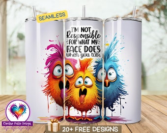 Sarcastic Tumbler Wrap: grappig citaat, 20oz skinny beker (digitale download)