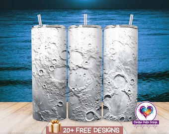 Moon Tumbler Wrap: 20oz Skinny Sublimation Design (Digital Download)