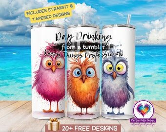Lustige Eulen Verpackung PNG: Sarkastischer Tag Trinken Design (Digitaler Download)