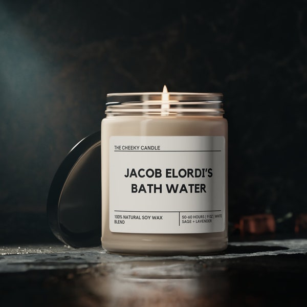 Jacob Elordi's Bath Water Candle | Funny Soy Wax Candle | Valentines Gifts For Him | Boyfriend Gift | Funny Candle Label | Funny Gifts