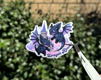 Cute Dragon Reader Sticker, booktok, bookstagram, romance fantasy reader, kindle sticker, bookish sticker, perfect for fourth wing fans
