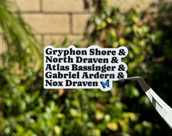 The Bonds That Tie inspired sticker, north, nox, gryphon, atlas, gabriel, fantasy sticker, bookish sticker, kindle sticker