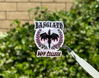 Pegatina de Basgiath War College, pegatina inspirada en la Cuarta Ala, pegatina de vinilo mate, pegatina de libro kindle, pegatina de calcomanía