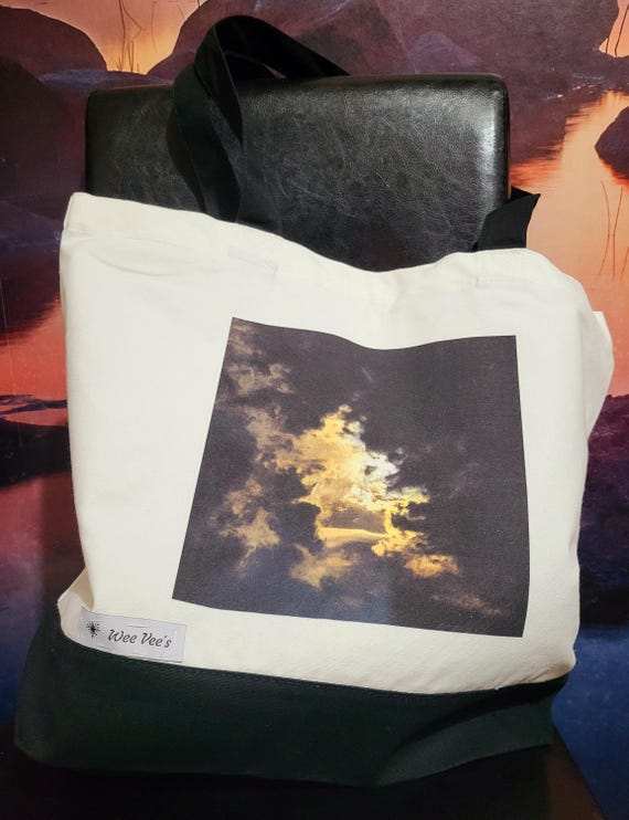 the classic black and white go with anything canvas bag