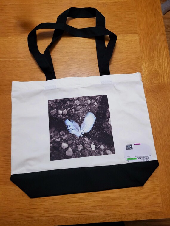 Feather light love,  large, multi useful, original photo print, canvas bag.
