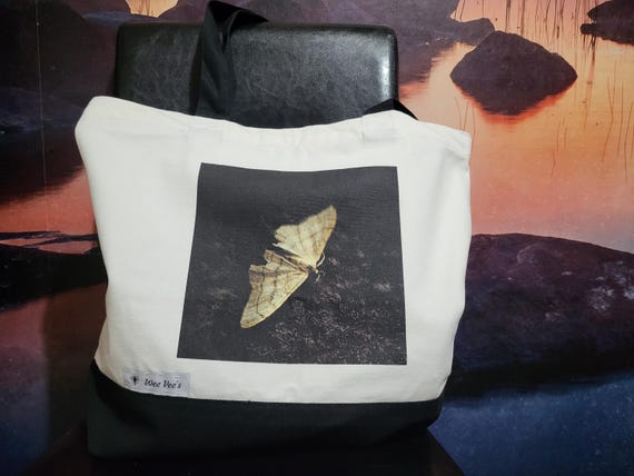 Night butterfly,  large, multi useful, original photo print, canvas bag.