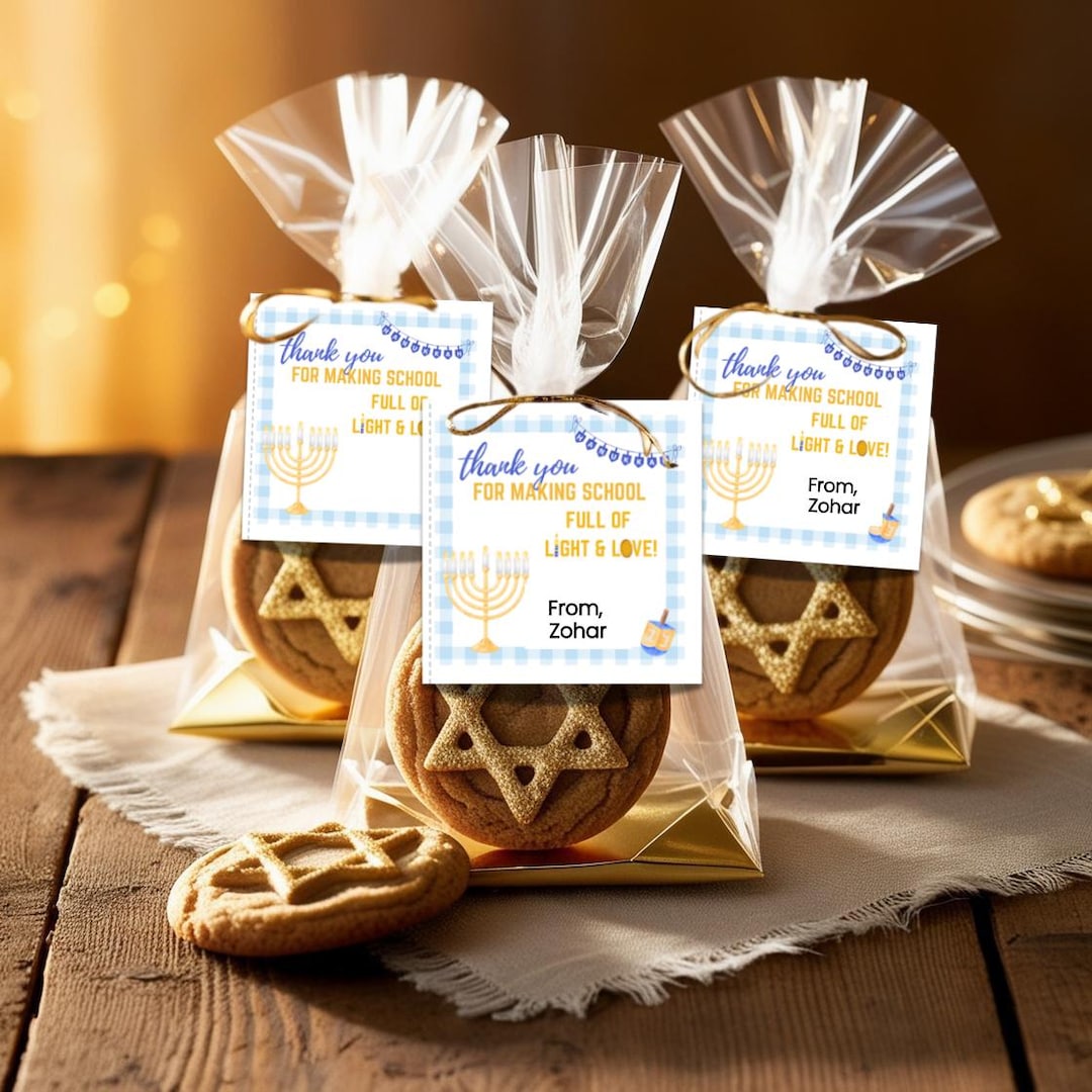 Editable Hanukkah Gift Tags Printable Holiday Favors (digital