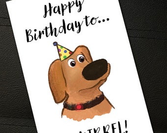 Dug the Dog Printable Birthday Card