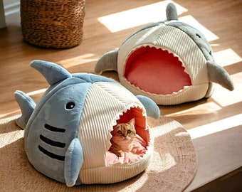 Cute Cat Shark House,Cat Shark Cave House,Cat Cave,Cat Furniture,Pet Bed,Cat Bed,Large Cats Bed,Pet Furniture,Wool Cat Cave