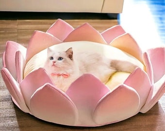 Lotus Flower Cat Bed,Cute Cat And Dog Bed,Cat Cave,Cat Furniture,Pet Bed,Cat Bed,Large Cats Bed,Pet Furniture,Wool Cat Cave,Small Dog bed,