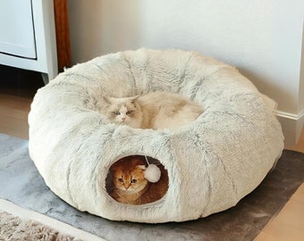 Cat Tunnel Bed,Cat Tunnel,Cat Cave,Cat Furniture,Pet Bed,Cat Bed,Large Cats Bed,Pet Furniture,Cotten Cat Cave,Bed For Cat,Plush Cat