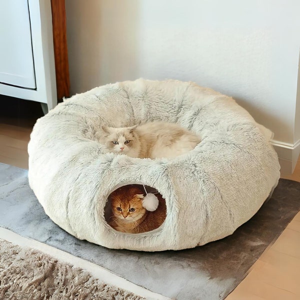 Cat Tunnel Bed,Cat Tunnel,Cat Cave,Cat Furniture,Pet Bed,Cat Bed,Large Cats Bed,Pet Furniture,Cotten Cat Cave,Bed For Cat,Plush Cat