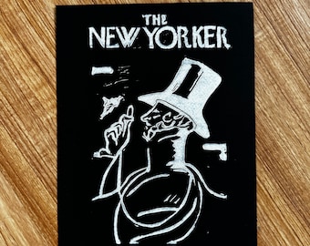New Yorker Mag Linocut Print