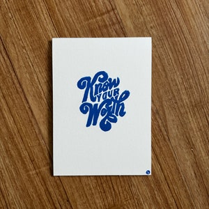 Know Your Worth Linocut Mini Print
