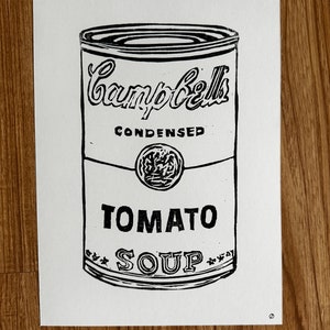 Soup Can Linocut Print