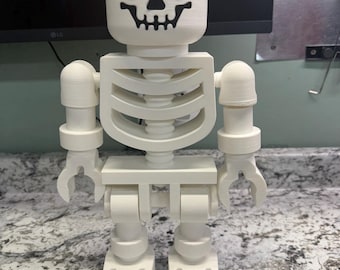 Stor 3D-utskriven skelettfigur | Halloweendekoration | Unik samlarleksaksinspirerad display