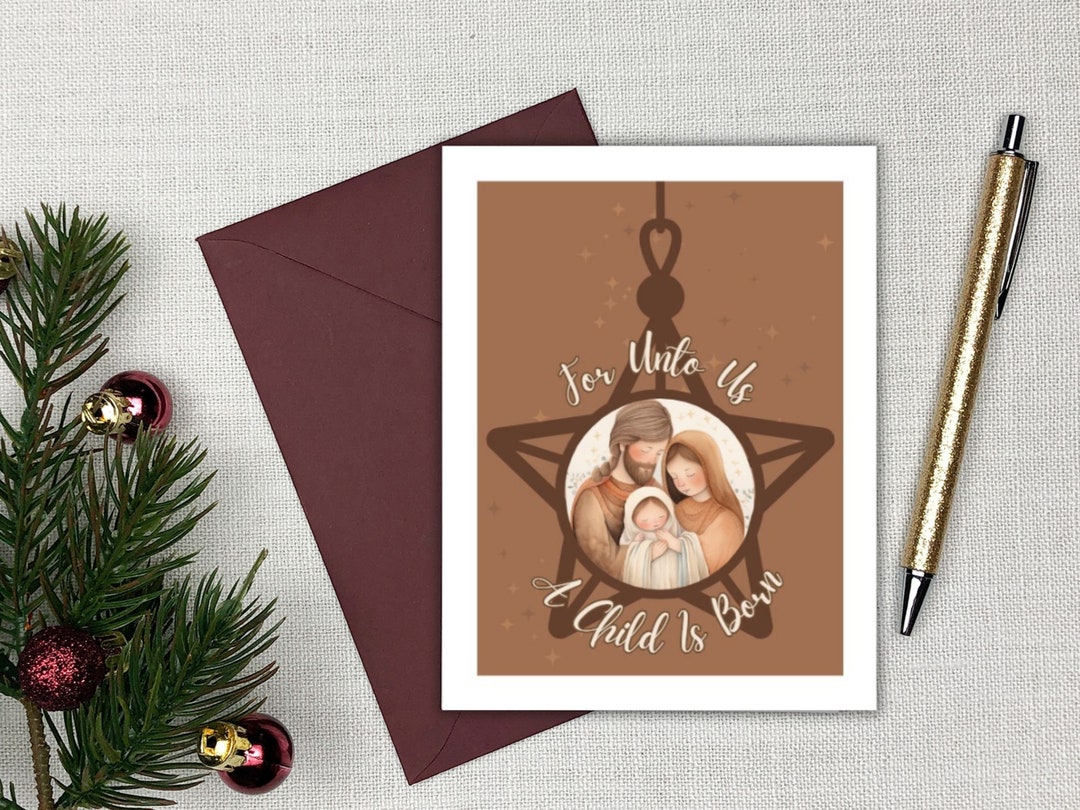 Printable Nativity Scene Merry Christmas Greeting Card Etsy
