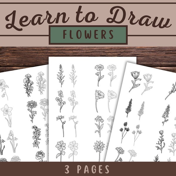 How to Draw Flowers, Practice Tracing and Drawing Flowers