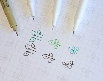 Hojas de práctica de garabatos de hojas, aprenda a dibujar hojas, plantillas de hojas, trazado y coloreado, hojas de trabajo de arte imprimibles digitales