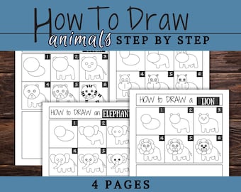 How To Draw Animals for Kids, Step By Step Drawing