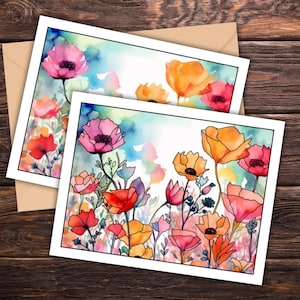 Cartão de felicitações para colorir ao contrário, cartão com aquarela em branco por dentro