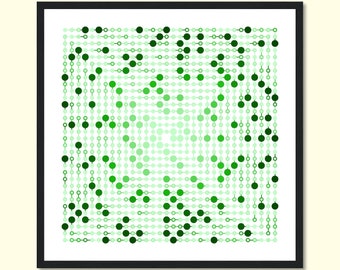 Ulam Spiral - Green (16"x16"/12"x12" Math Poster)