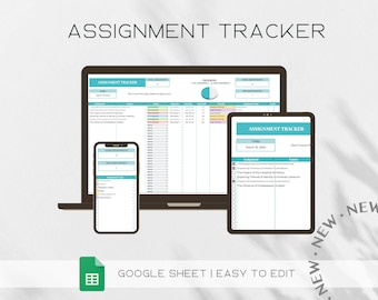 Assignment Tracker | Student Exam Planner | Semester Yearly Journal | Academic School Study Planner | Google Sheets Excel Template