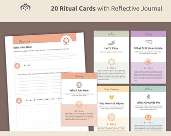 Grief Relief Toolkit - 20 Printable Cards with Reflective Journal for Emotional Support, PDF Download