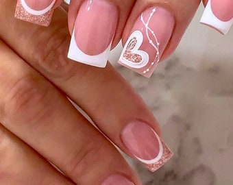 Heart Themed False Nails