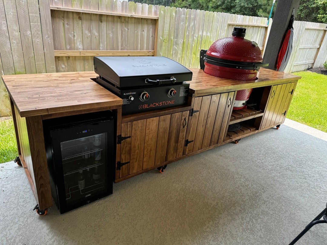 Custom Outdoor Kitchen Island, Grill Station, BBQ Cart - Etsy