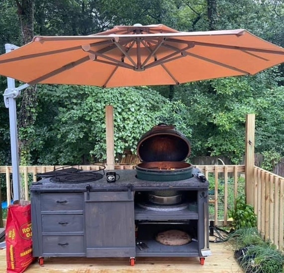 Custom Outdoor Kitchen Table for Big Green Egg Grill - Etsy
