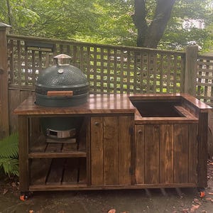 Big Green Egg and Griddle Outdoor Kitchen