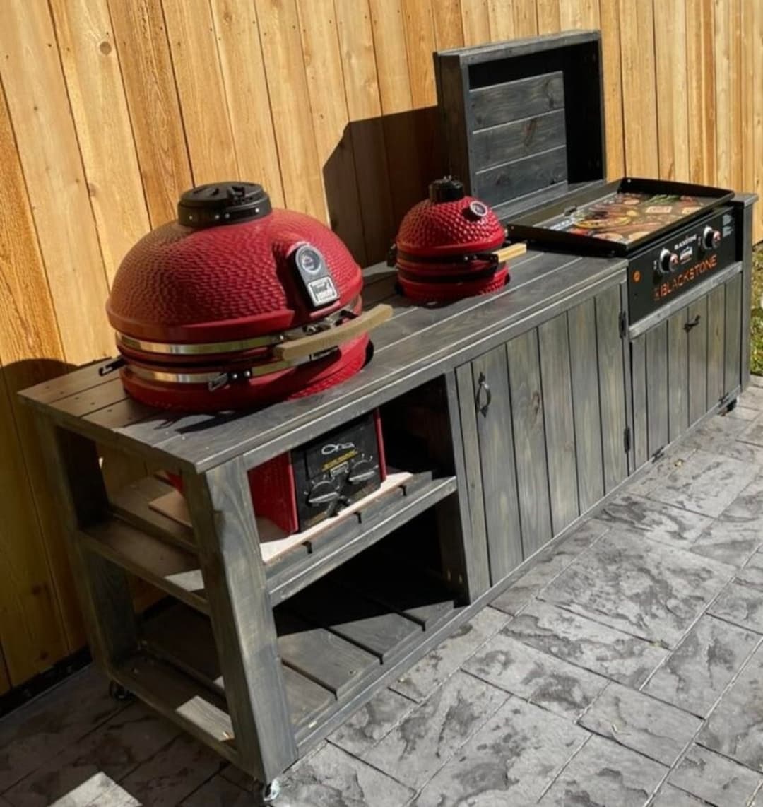 Custom Outdoor Kitchen Island: BBQ Grill Station, Smoker Cabinet - Etsy