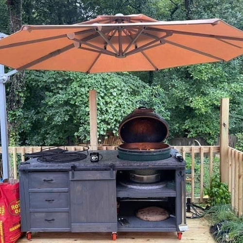 Custom Outdoor Kitchen Table for Big Green Egg Grill - Etsy
