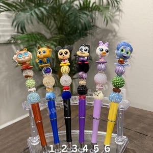 Character pens, DOORABLE pen, beadable pens, Disney character, mouse doorable pen, beaded ballpoint pen, series11 autograph pen