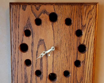 Vintage Seiko Wood Brass Corner Wall Clock 12