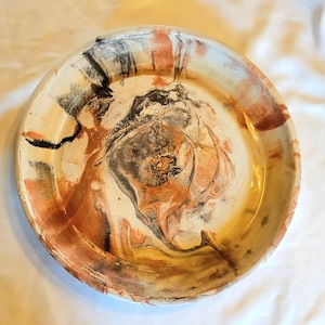 Piatto/vassoio antico in terracotta Comanche, fatto a mano, Texas, 35,5 cm (14")