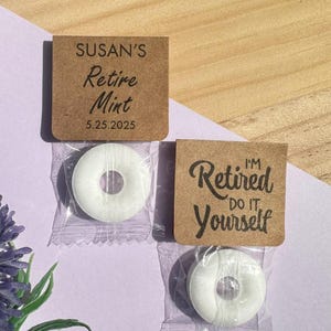 Personalized Retirement Party Favors - Custom Mint Labels - Unique Retirement Gifts - Retire Mint Bulk Party Favors for Retired Coworkers
