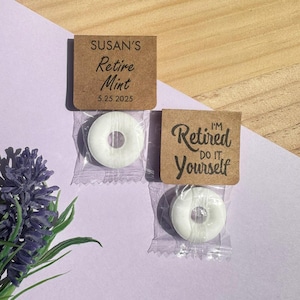 Personalized Retirement Party Favors - Custom Mint Labels - Unique Retirement Gifts - Retire Mint Bulk Party Favors for Retired Coworkers
