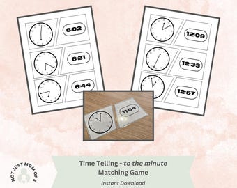 Time Telling Matching Game – Analog & Digital (Digital Download/Printable)
