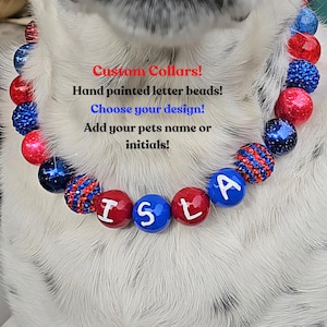Dog Bead Collar, Name Dog Collars, Handmade Dog Collar, Beaded Dog Collar, Dog Necklace, Custom Collar, Dog Pearls
