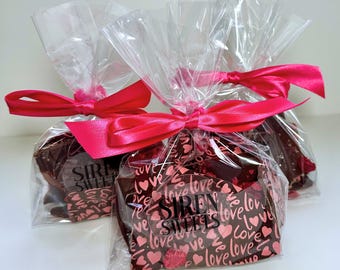 Vegan Dark Chocolate Bark | Valentine&#39;s Day Gift | Raspberry Sea Salt Chocolate | Handmade Gourmet Treats | Plant Based