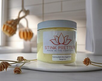 Exfoliante de azúcar batido para baño espumoso de mandarina