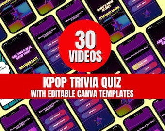 KPOP Trivia Quiz YouTube Shorts VIDEOS | For Kpop Fans Tiktok Facebook Instagram Reels YouTube Shorts Trending Instant Download HQ 2025