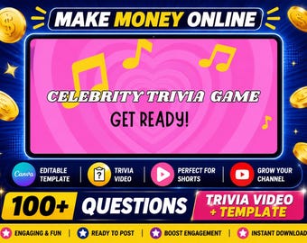 Celebrity Trivia YouTube Video | Social Media Content | Canva Template and Ready to Post Viral YouTube