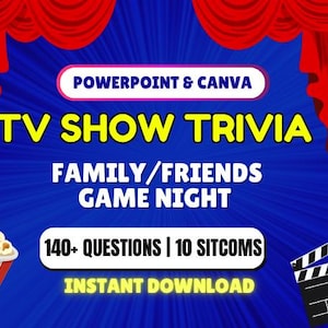 SITCOM TRIVIA  | PowerPoint | Canva Game | Pub Quiz | Party Game | Family Game | Virtual Quiz Night | Game Night | Trivia Quiz | Mac & PC