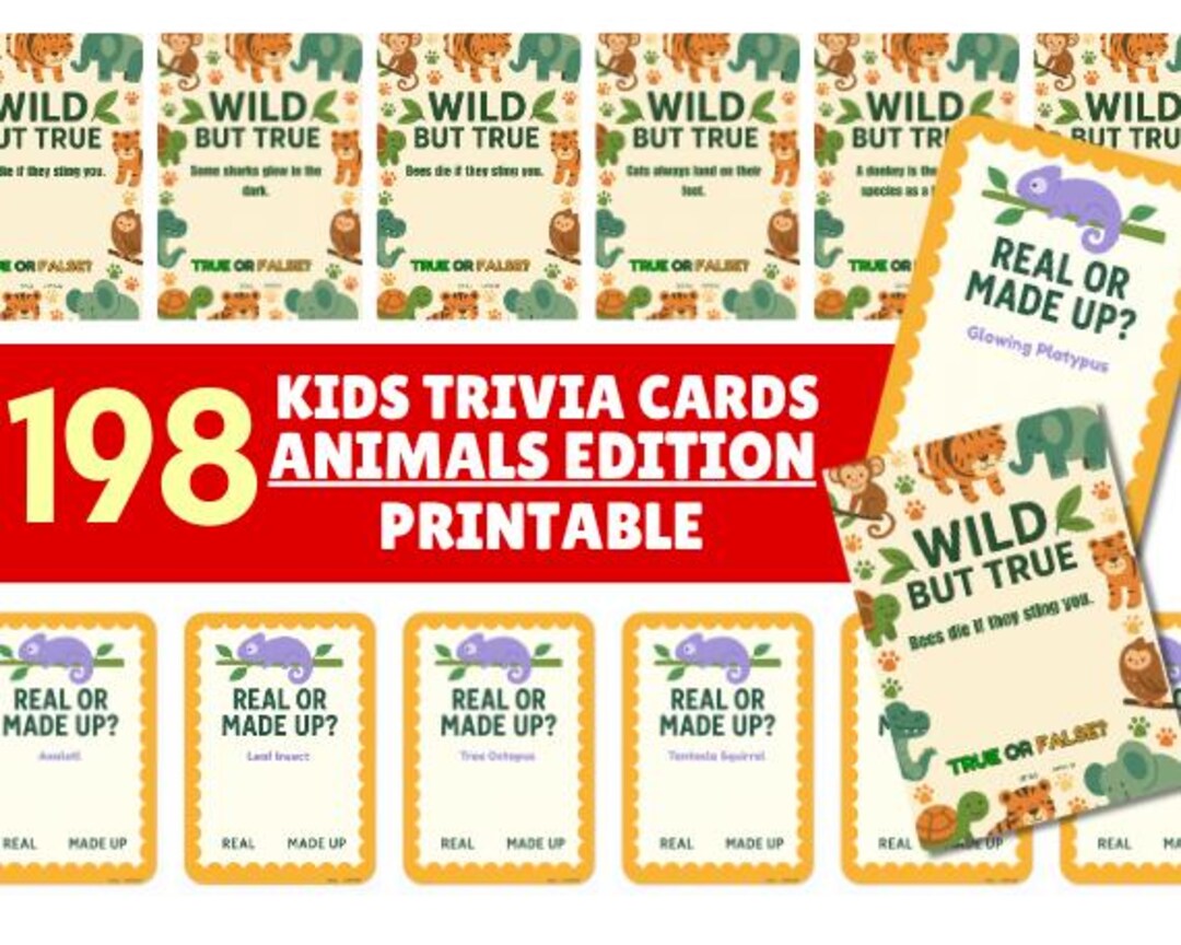 Kids Animal Trivia Cards | Printable Classroom & Homeschool Game (PDF ...