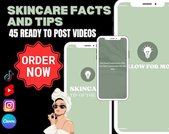 Skincare Beauty Tips Hacks Facts 45 VIDEOS | Skincare Beauty Instagram Reels YouTube Shorts Tiktok Facebook Trending Ready to Upload 2024