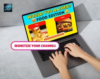 Would You Rather Food Trivia YouTube Video Template | Social Media Content | Canva Template and Ready to Post YouTube Viral Video